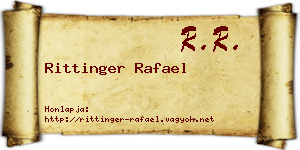 Rittinger Rafael névjegykártya